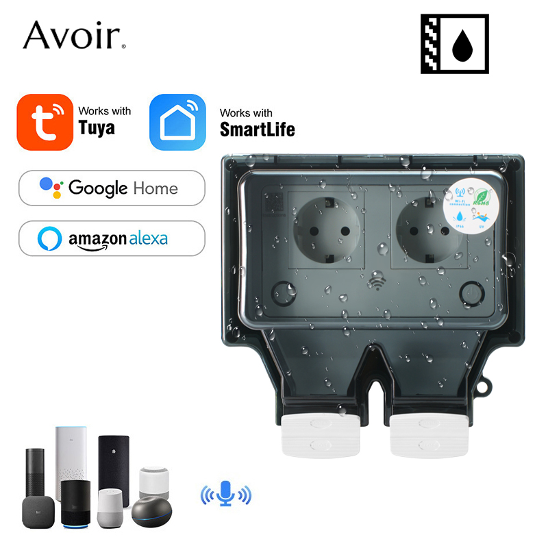 Outdoor Power Timer - Avoir Tuya duvar elektrik prizleri Ip66