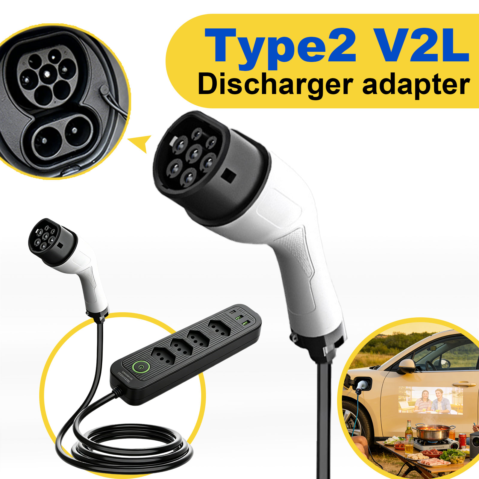 Tip2 V2L Deşarj Adaptörü 16A B - Outdoor Power Socket incelemesi ve fiyatı